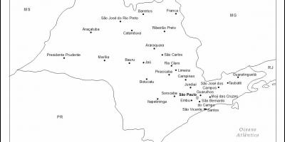 Mapa Sao Paulo panny - hlavné mestá
