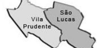 Mapa Vila Prudente sub-prefektúra