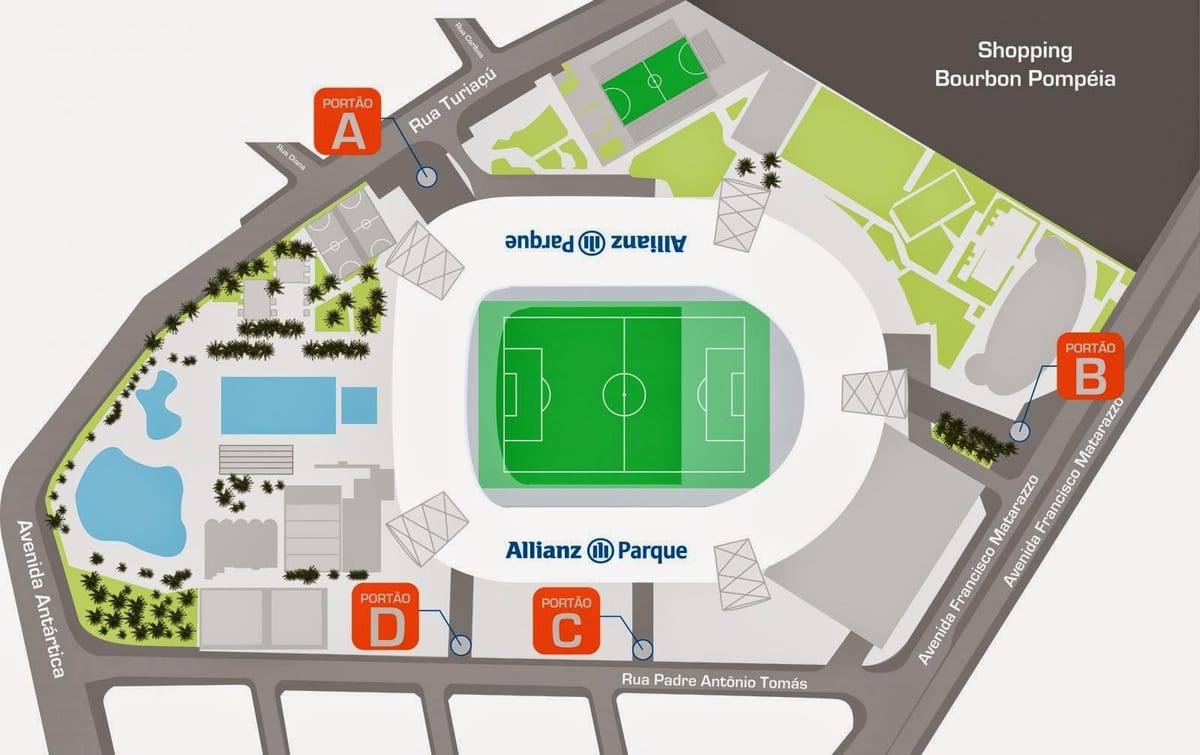 Mapa Allianz Parque Sao Paulo