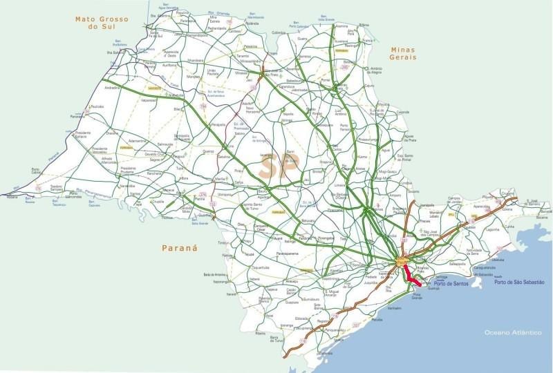Mapa Anchieta diaľnici - SP 150