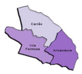 Mapa Aricanduva-Vila Formosa sub-prefektúra
