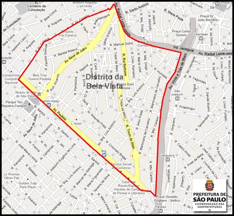 Mapa Bela Vista Sao Paulo