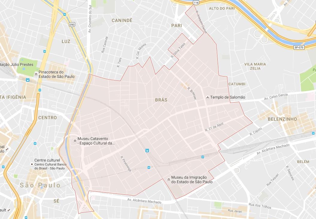Mapa Brás Sao Paulo