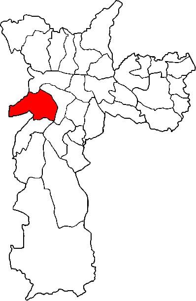 Mapa Butantã sub-prefektúra Sao Paulo