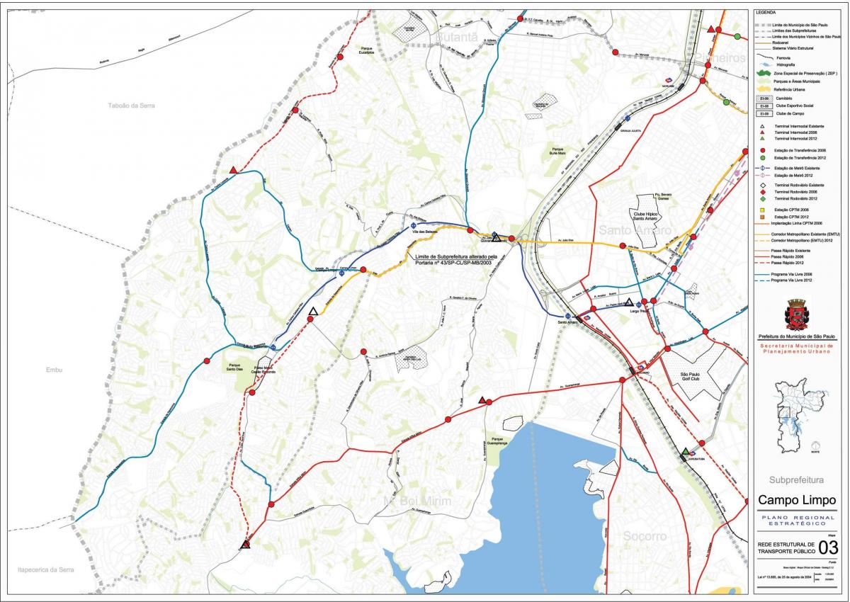 Mapa Campo Limpo São Paulo - Verejnej dopravy