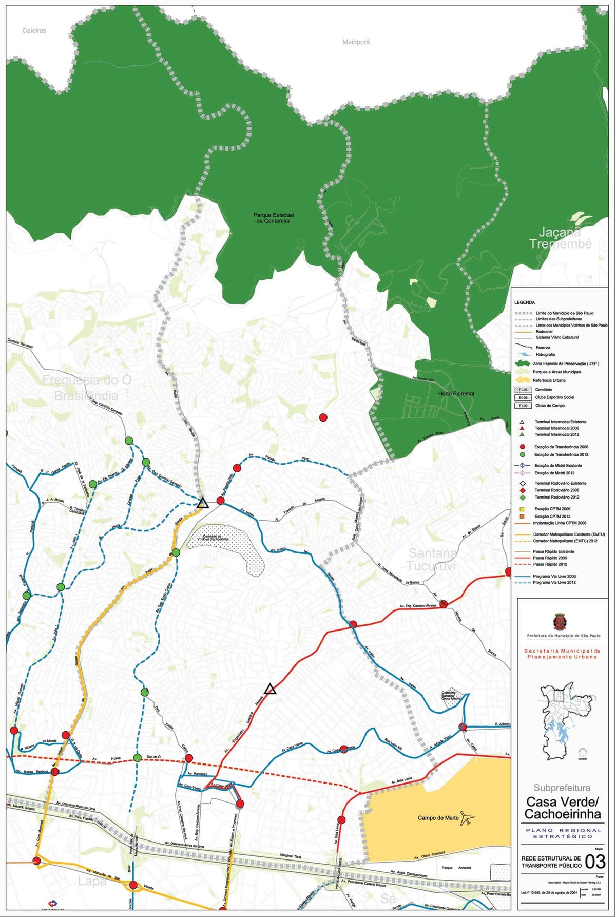 Mapa Casa Verde São Paulo - Verejnej dopravy