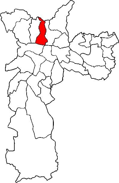 Mapa Casa Verde sub-prefektúra Sao Paulo