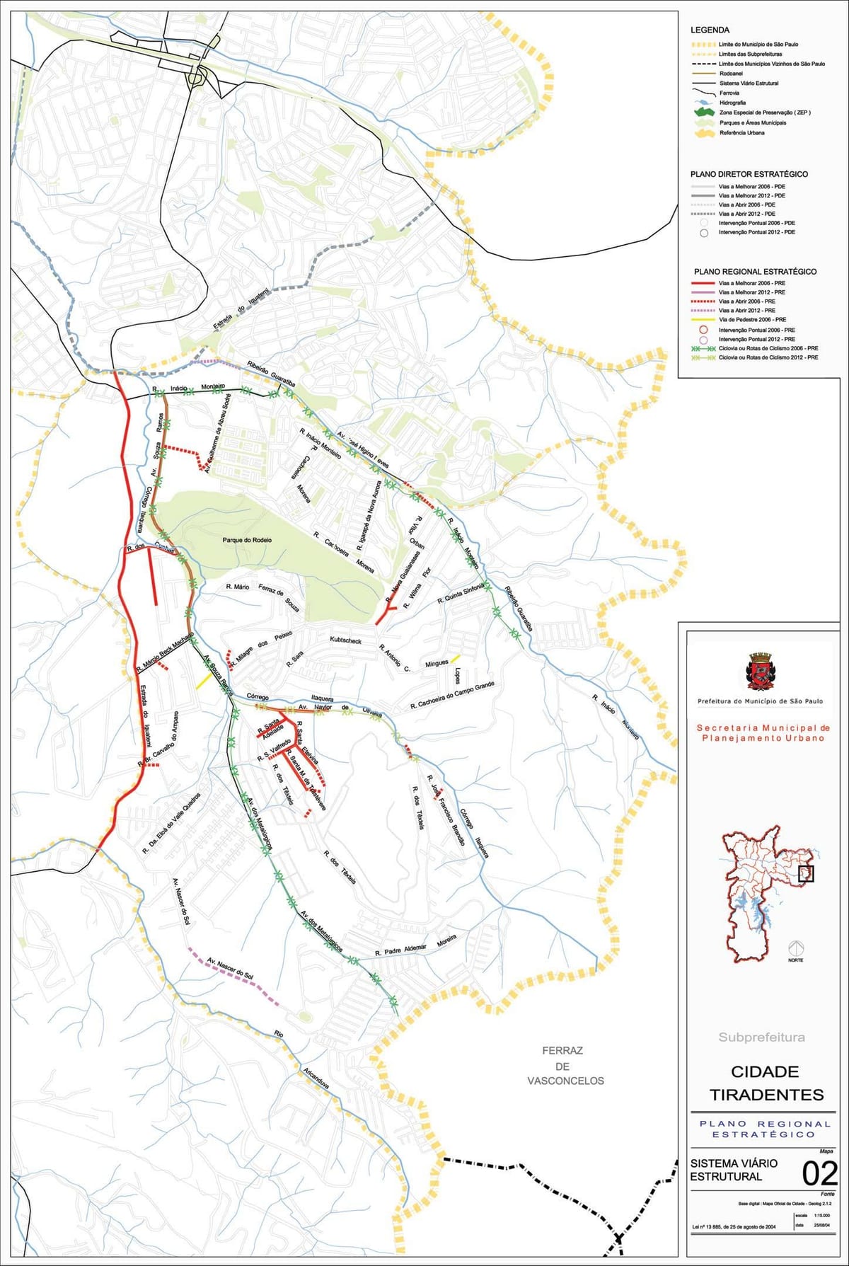 Mapa Cidade Tiradentes São Paulo - Cesty