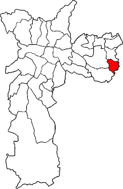 Mapa Cidade Tiradentes sub-prefektúra Sao Paulo