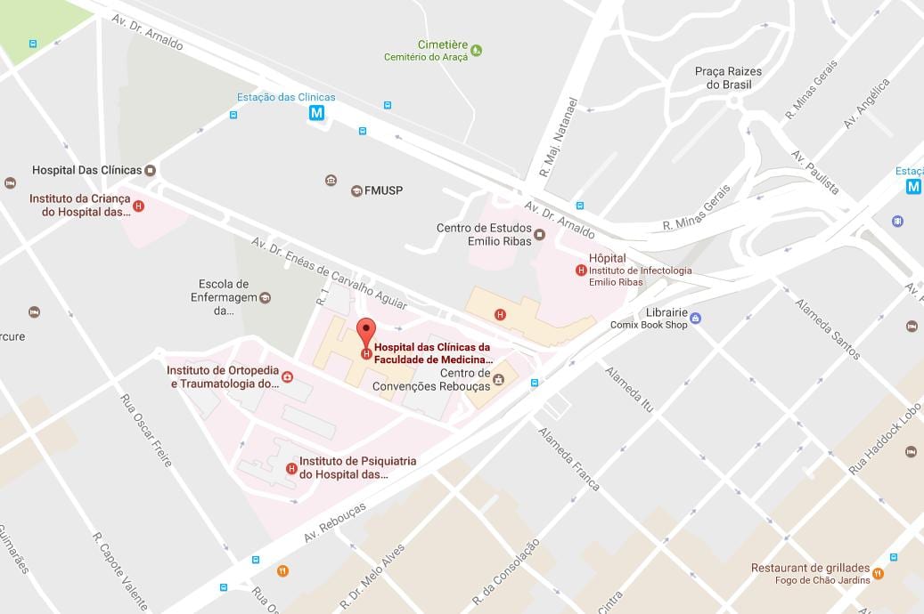 Mapa Clínicas nemocnici
