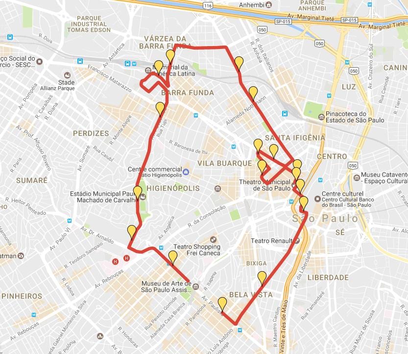 Mapa Corrida Medzinárodnej Svätý Silvestre