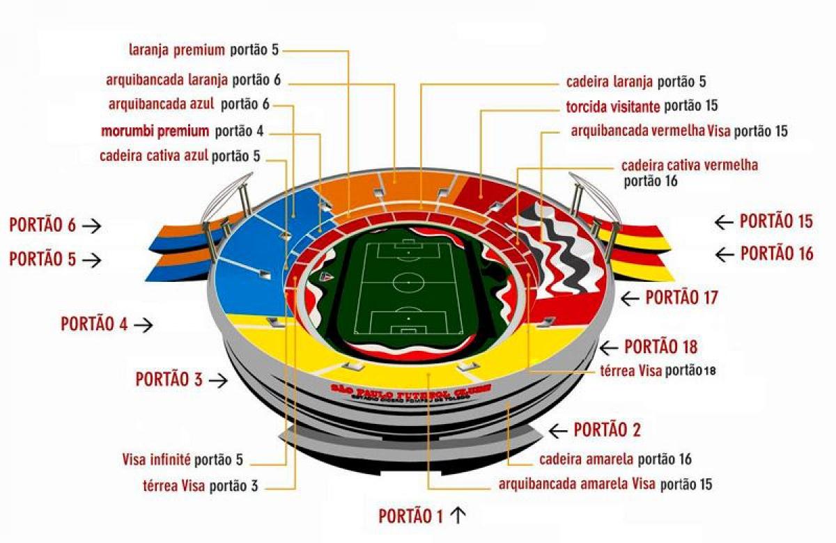 Mapa Cícero-Pompeu-de-Toledo štadión