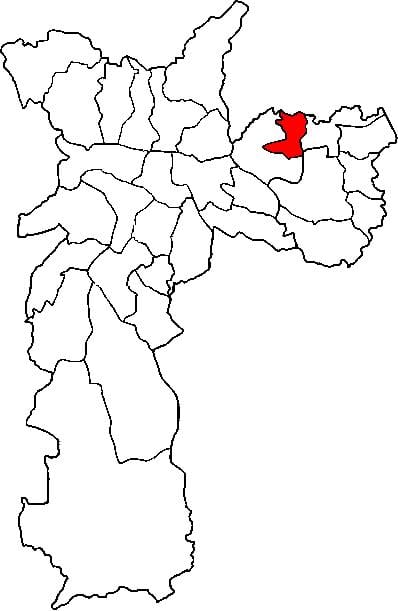 Mapa Ermelino Matarazzo sub-prefektúra Sao Paulo