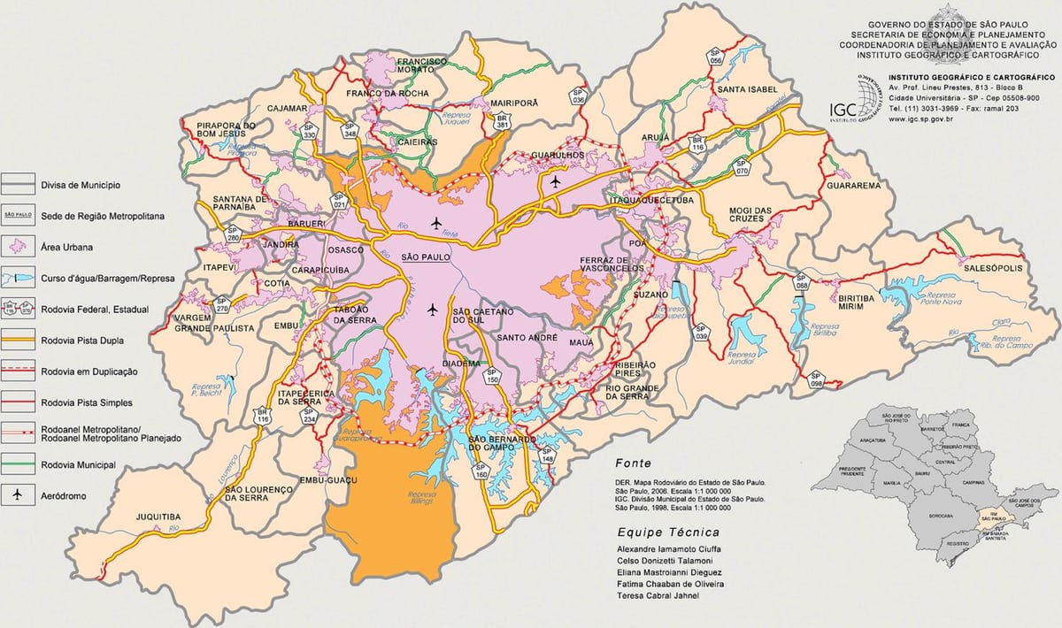 Mapa fotografiu skvelé Sao Paulo