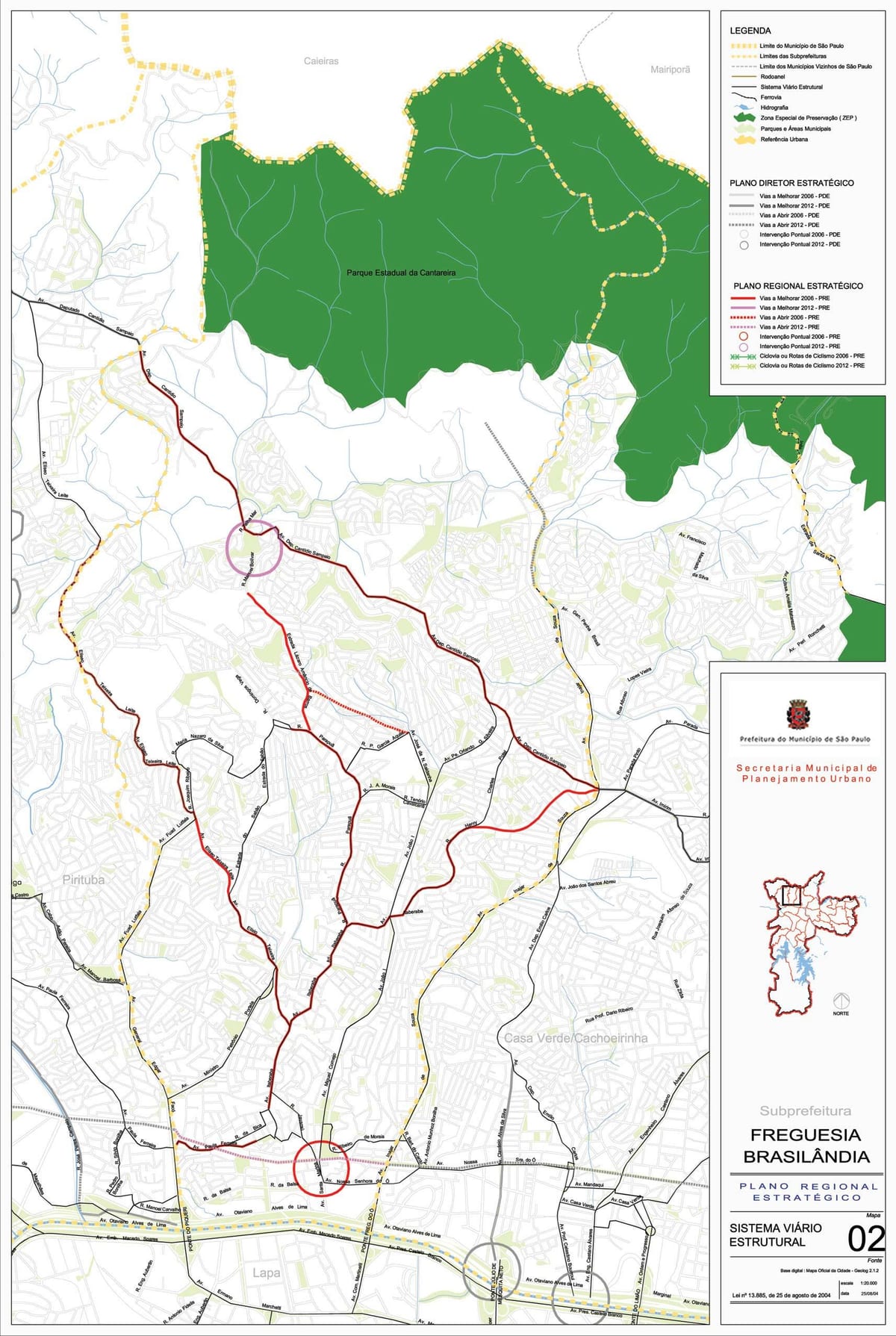 Mapa Freguesia urobiť, Ó São Paulo - Cesty
