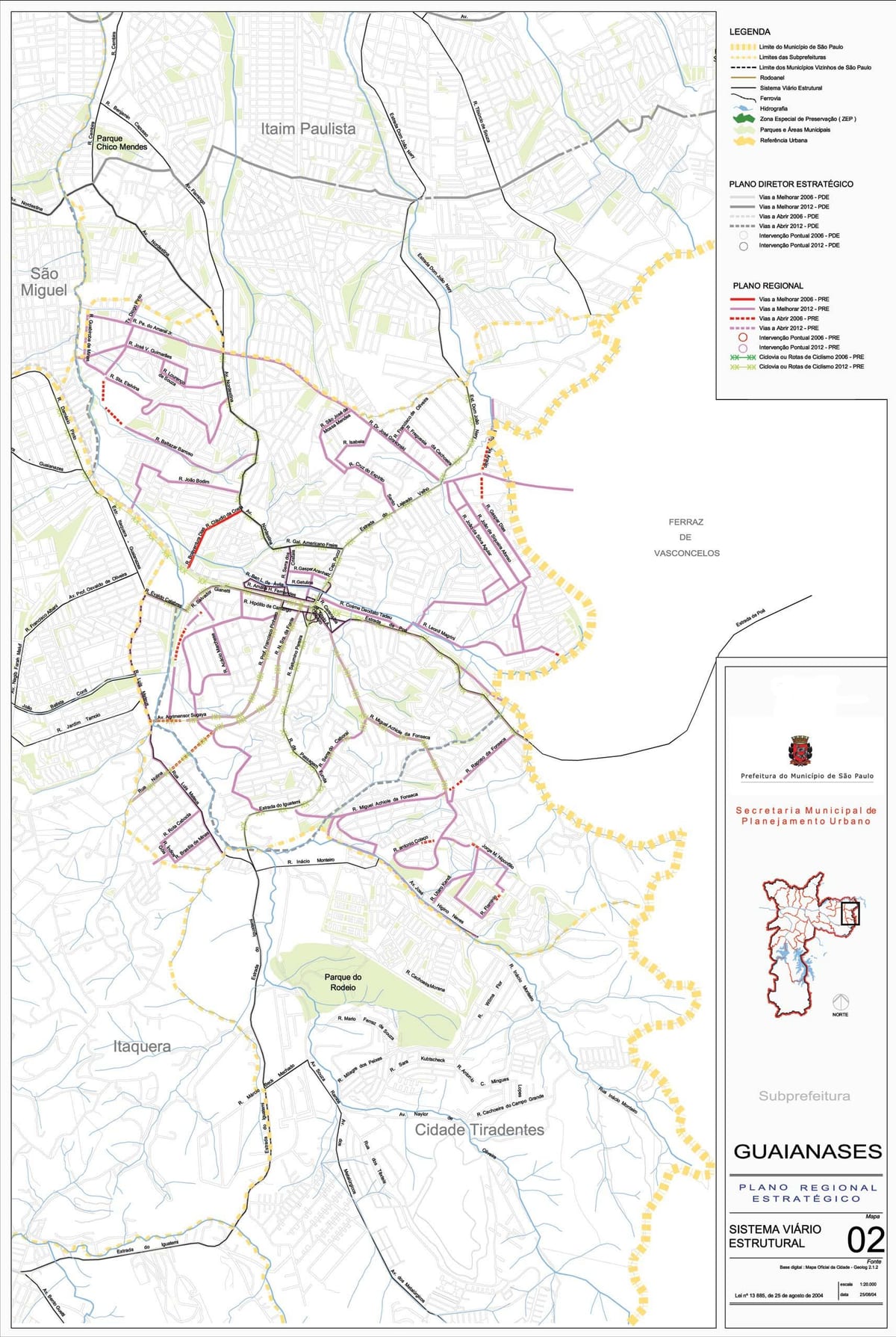 Mapa Guaianases São Paulo - Cesty
