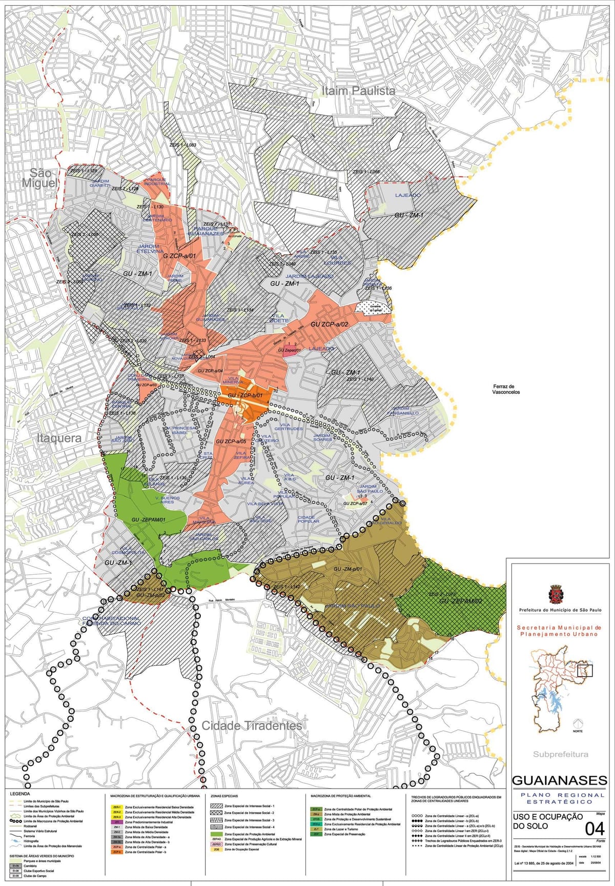 Mapa Guaianases São Paulo - záber pôdy
