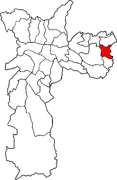 Mapa Guaianases sub-prefektúra Sao Paulo