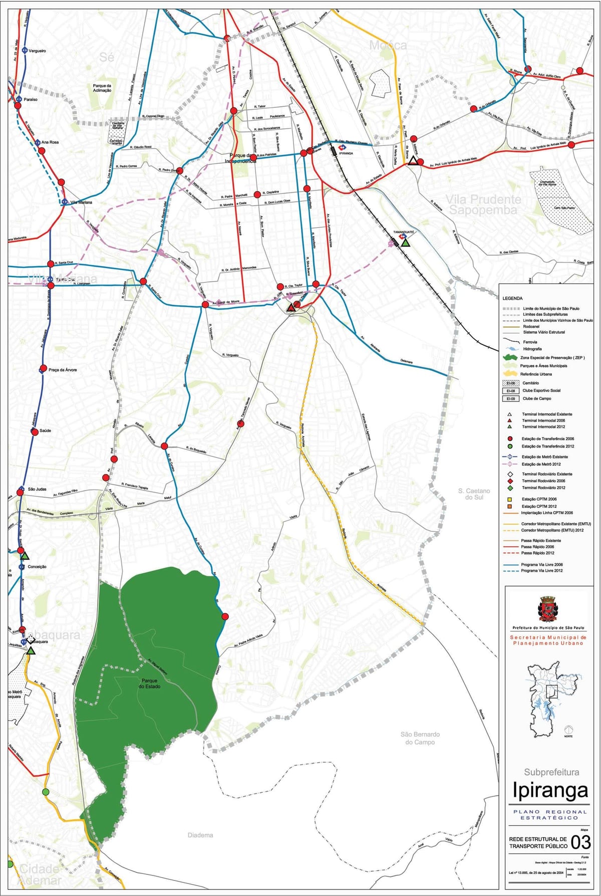 Mapa Ipiranga São Paulo - Verejnej dopravy