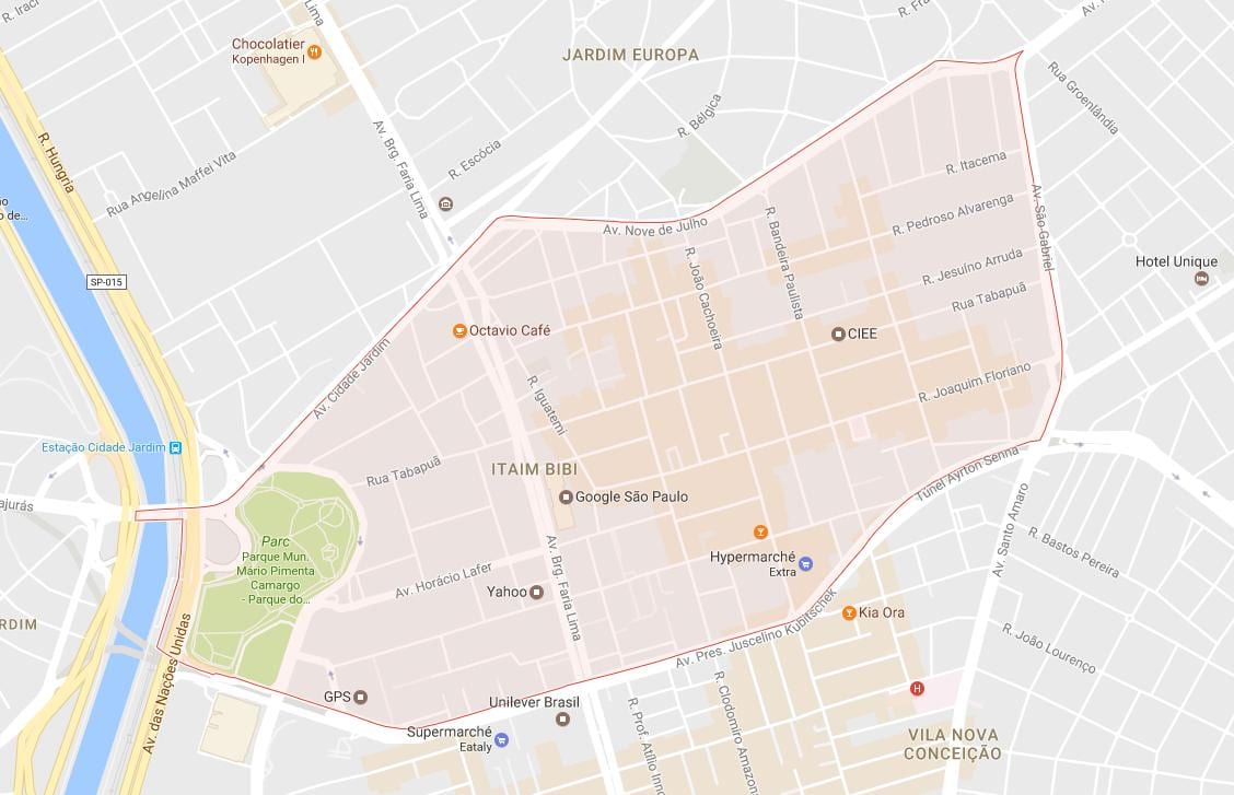 Mapa Itaim Bibi Sao Paulo