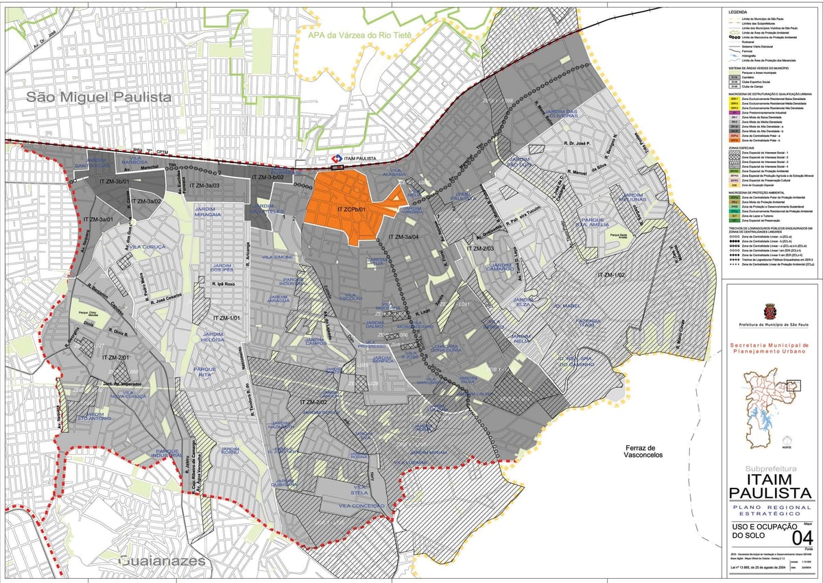 Mapa Itaim Paulista - Vila Curuçá São Paulo - záber pôdy