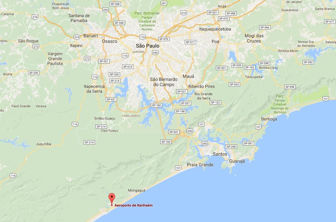 Mapa Itanhaém letiska