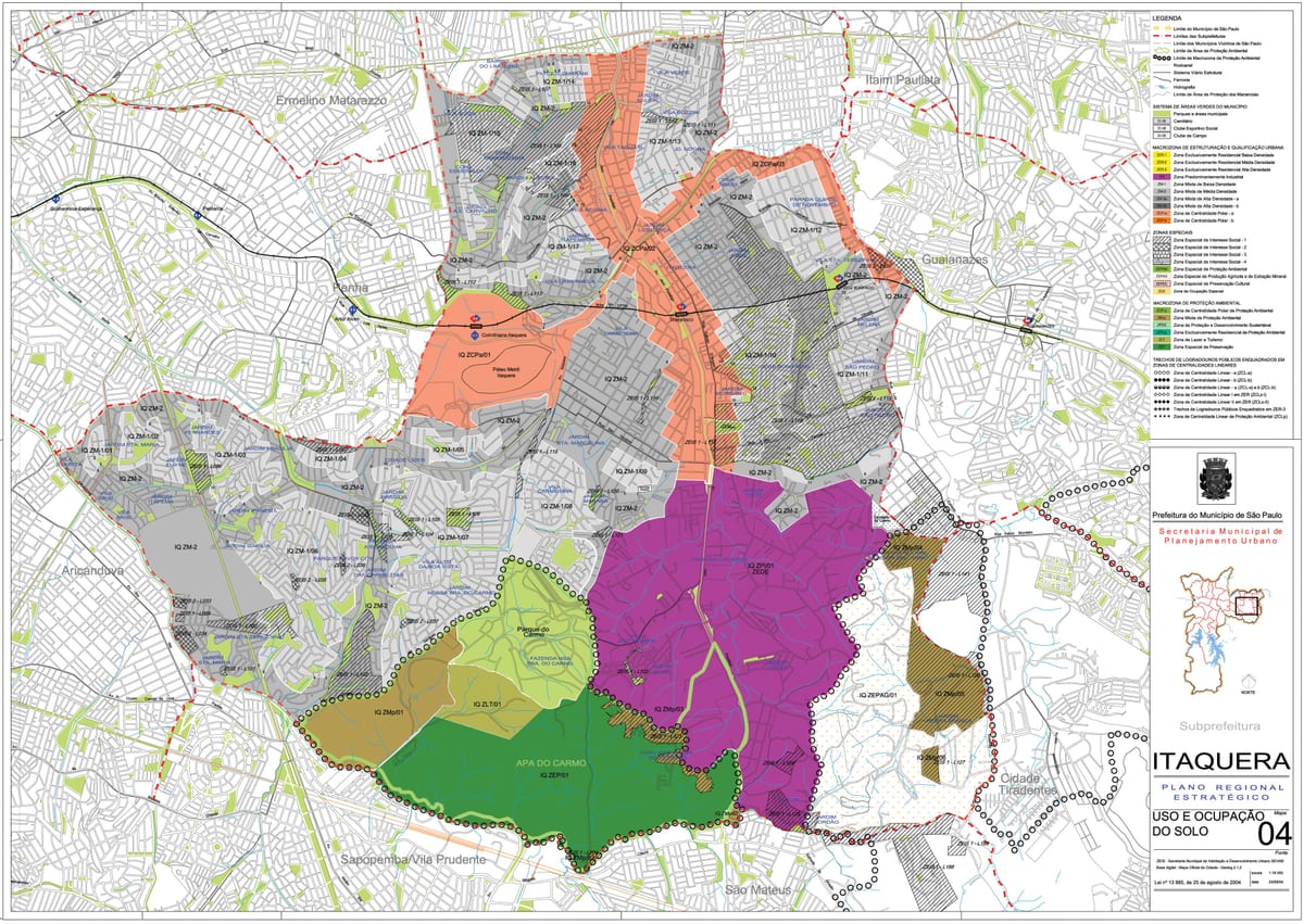 Mapa Itaquera São Paulo - záber pôdy