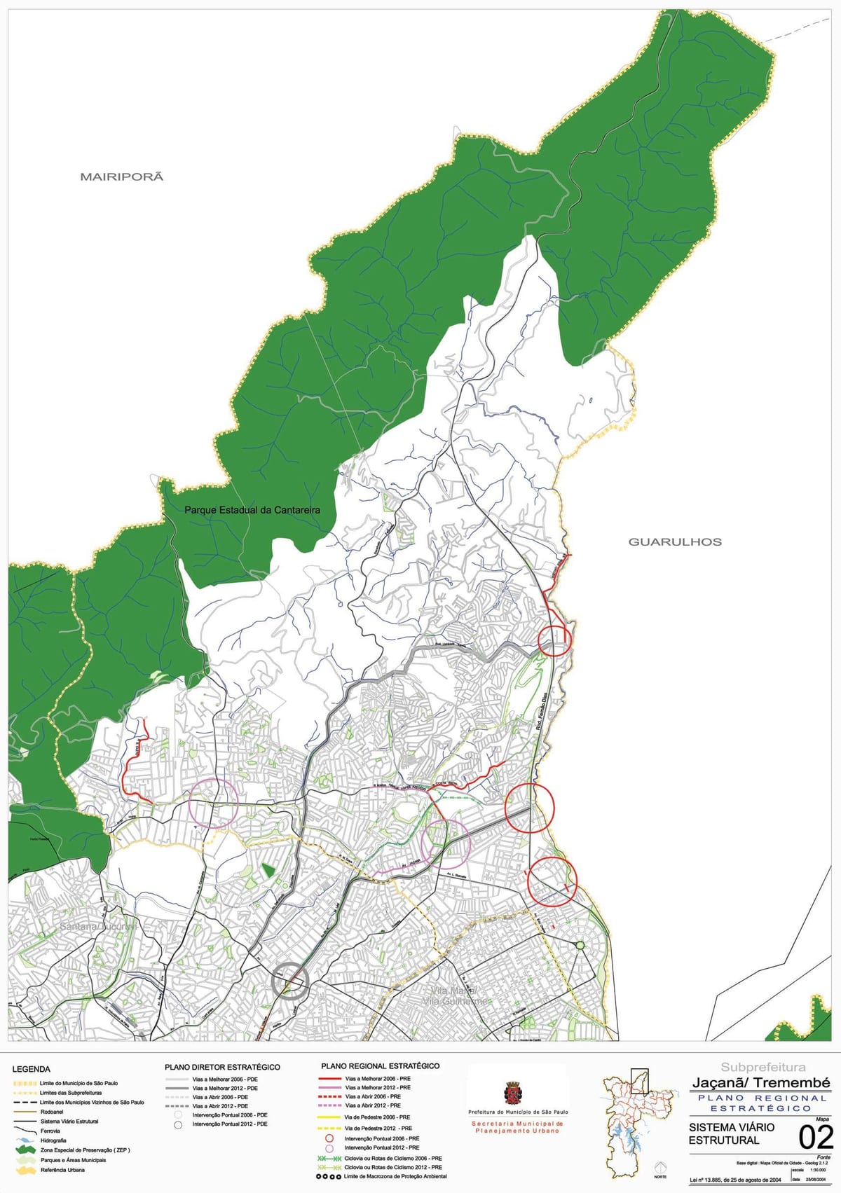 Mapa Jaçanã-Tremembé São Paulo - Cesty