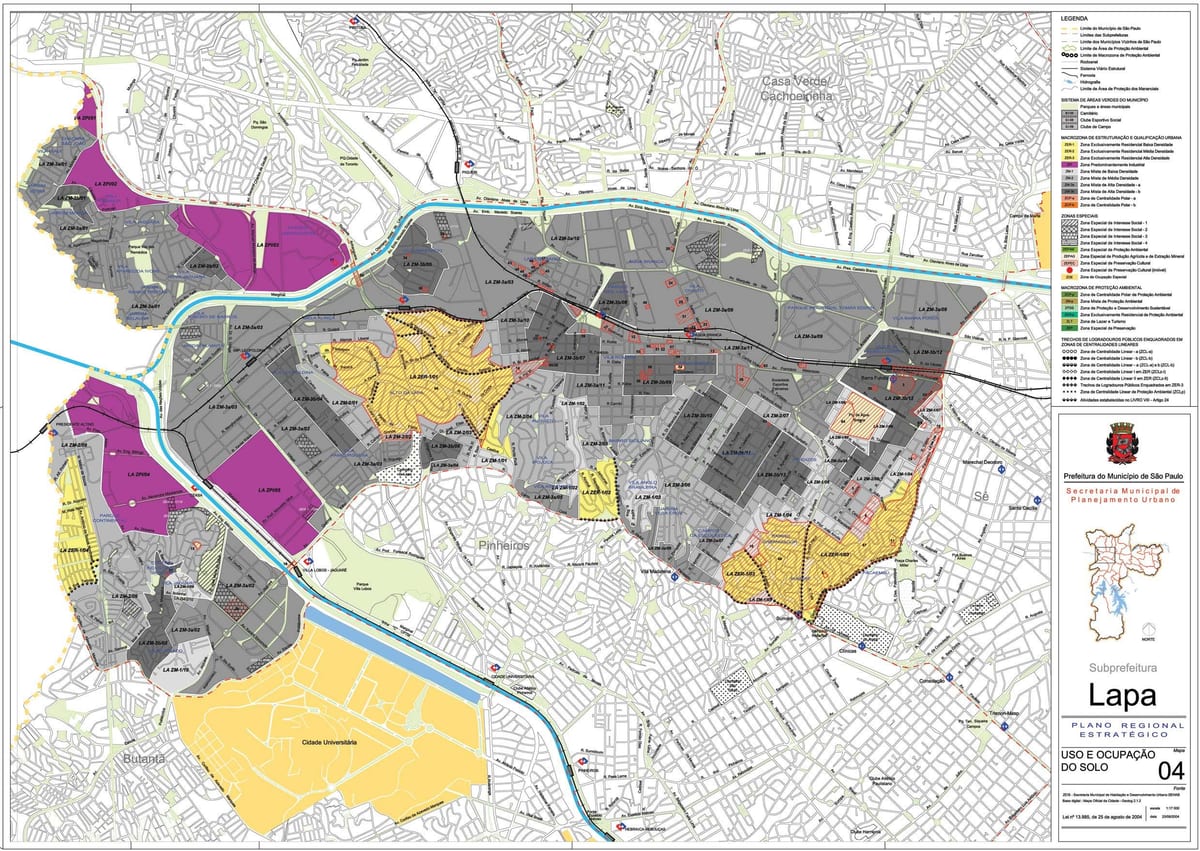 Mapa Lapa São Paulo - záber pôdy