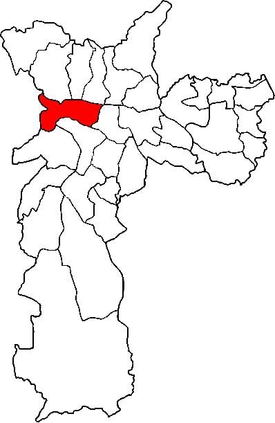 Mapa Lapa sub-prefektúra Sao Paulo