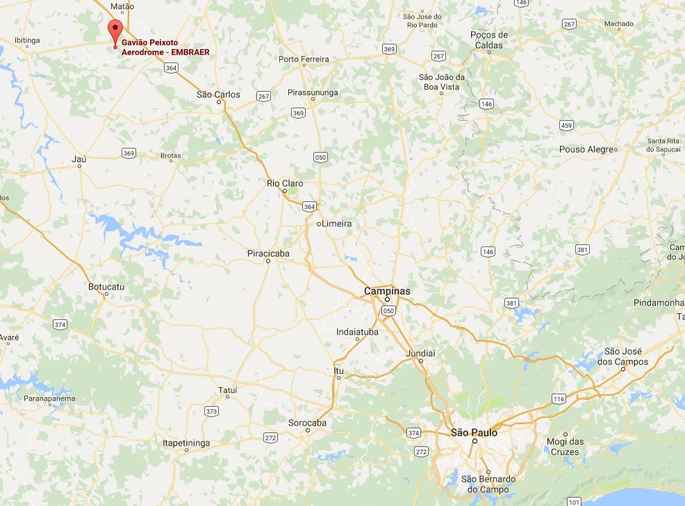 Mapa letiska Gavião Peixoto
