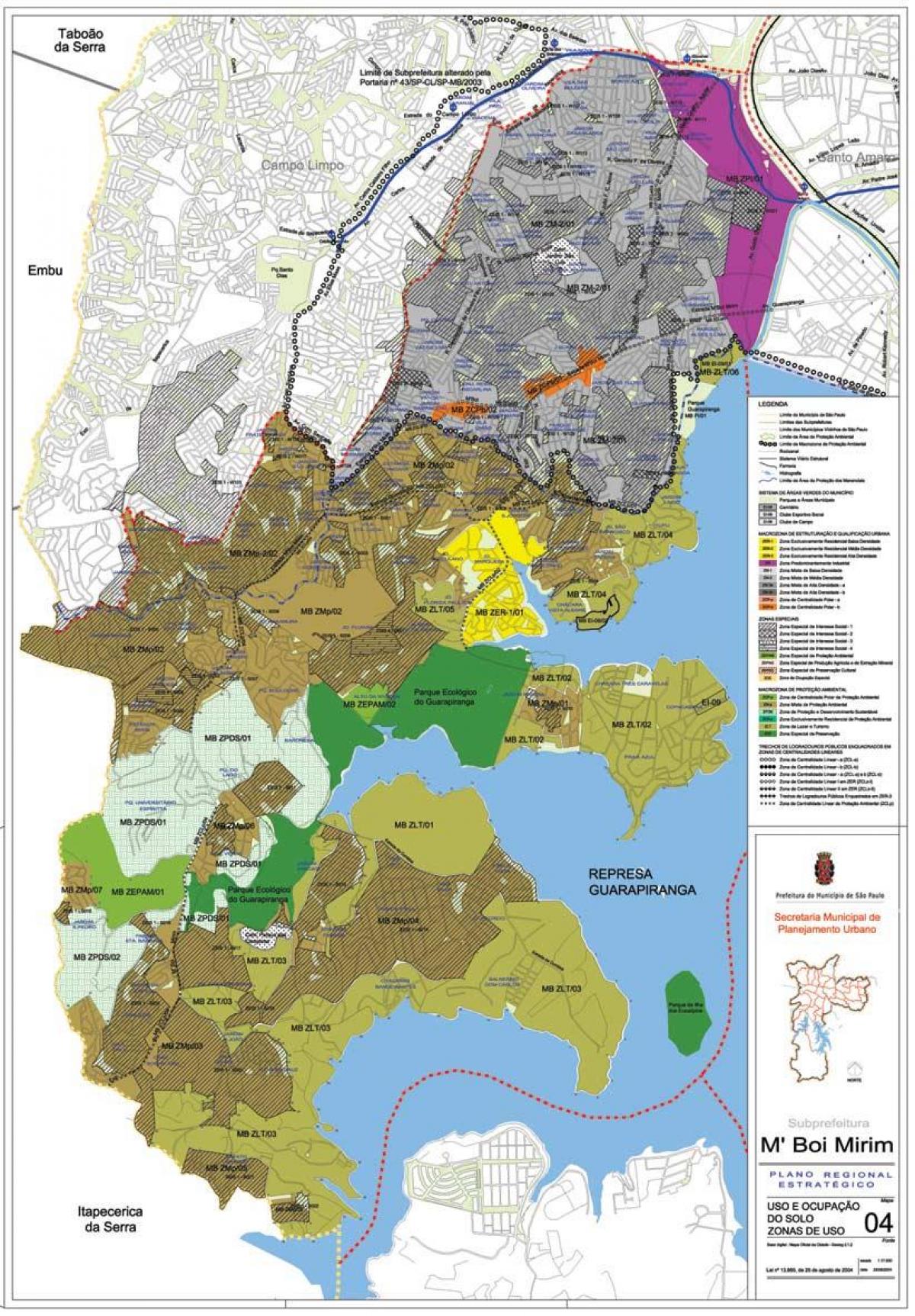 Mapa M'Boi Mirim São Paulo - záber pôdy