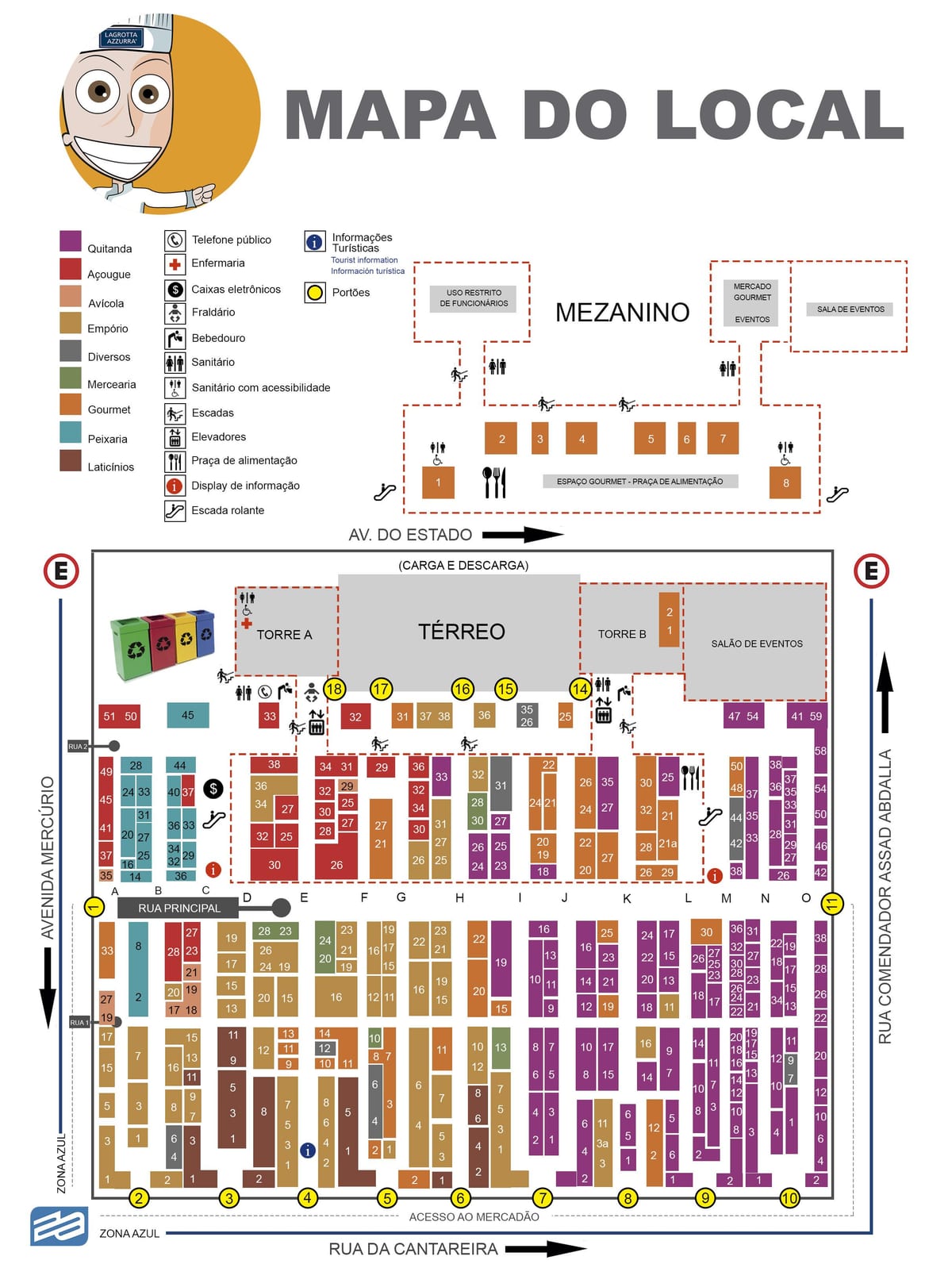 Mapa mestských trhu z São Paulo