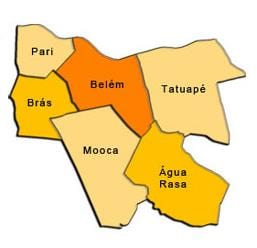 Mapa Mooca sub-prefektúra