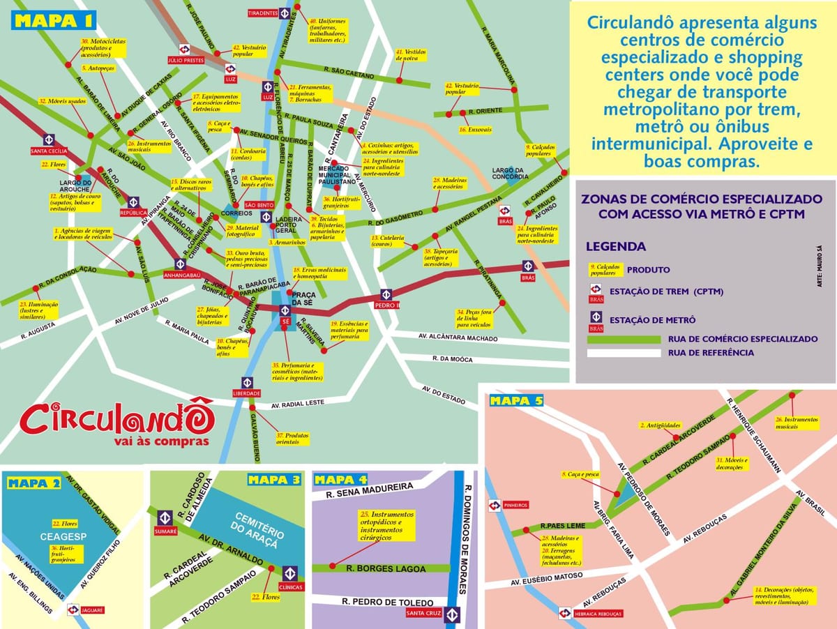 Mapa nakupovanie Sao Paulo