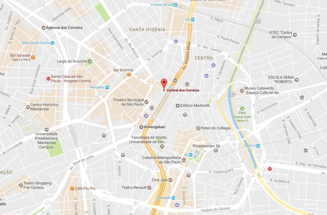 Mapa Palácio dos Correios Sao Paulo