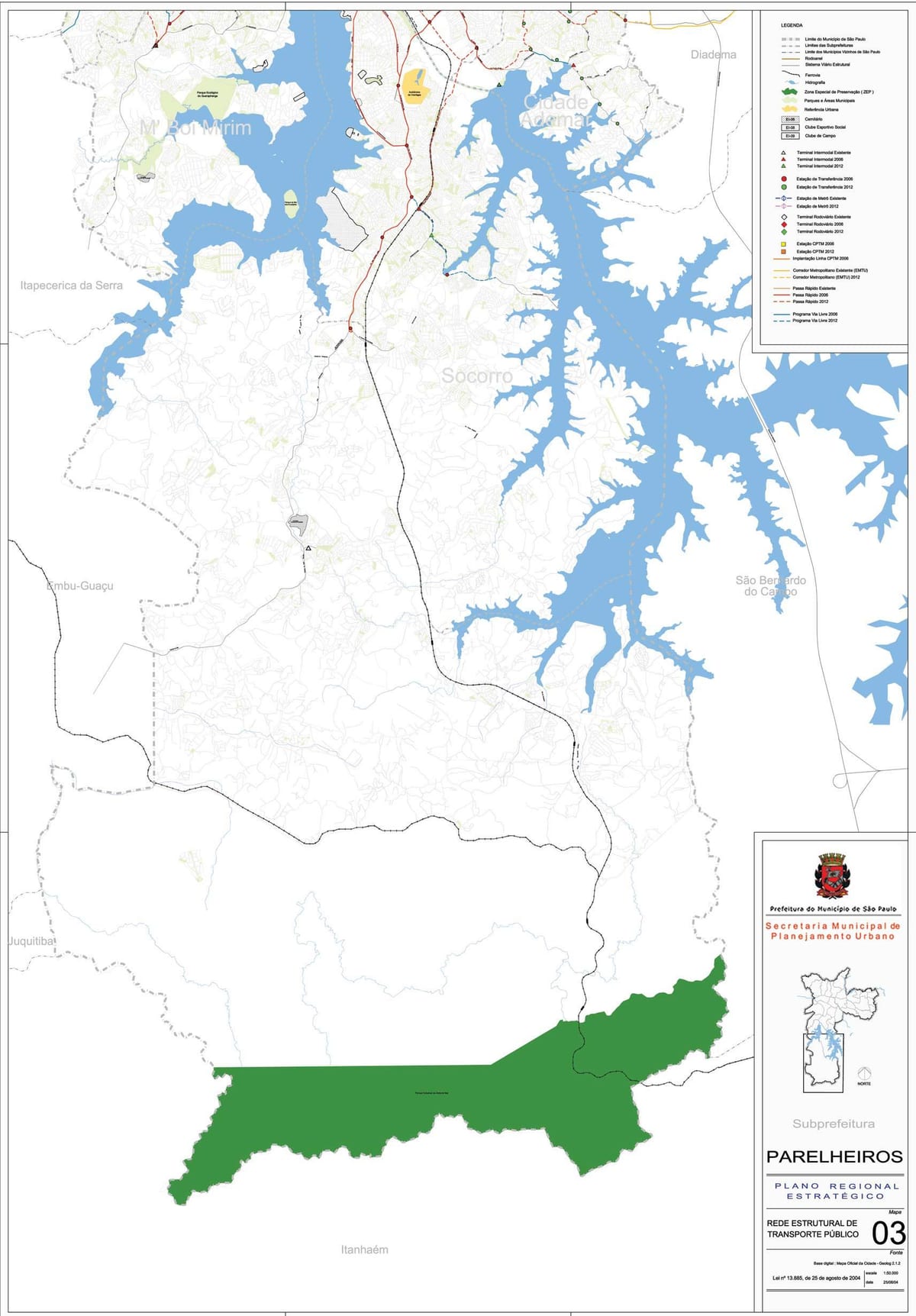 Mapa Parelheiros São Paulo - Verejnej dopravy
