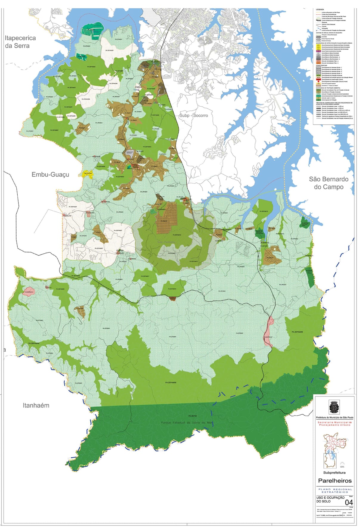 Mapa Parelheiros São Paulo - záber pôdy
