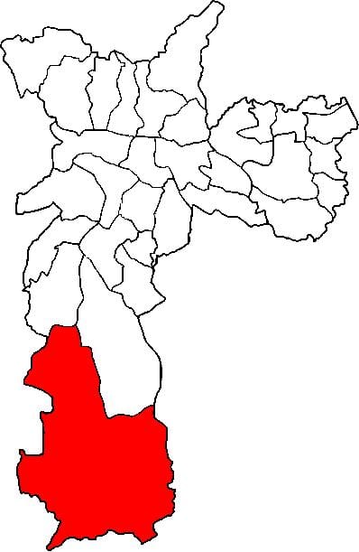 Mapa Parelheiros sub-prefektúra Sao Paulo