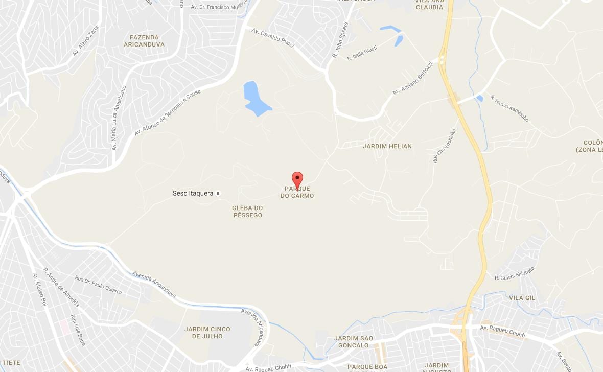 Mapa Parque robiť Carmo Sao Paulo