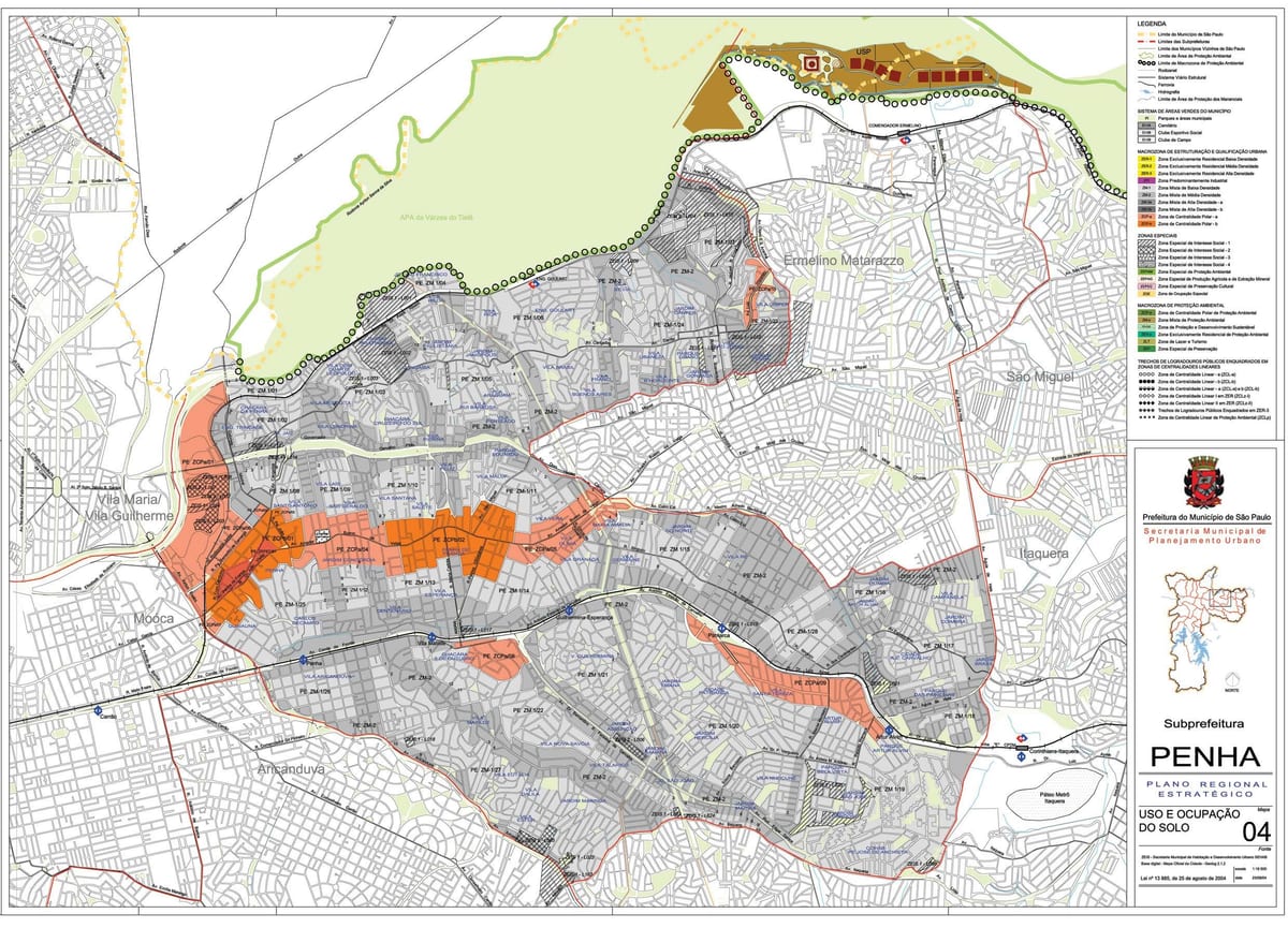 Mapa Penh São Paulo - záber pôdy