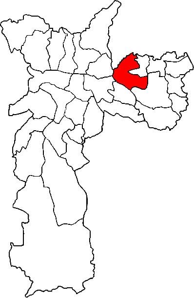 Mapa Penh sub-prefektúra Sao Paulo