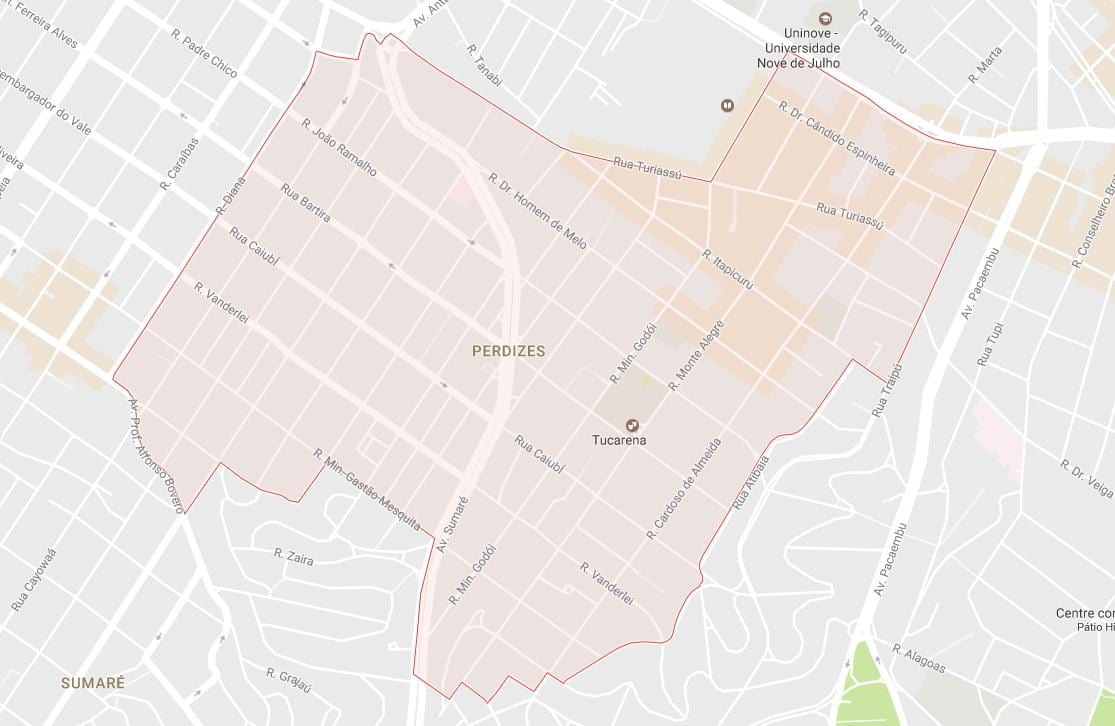 Mapa Perdizes Sao Paulo