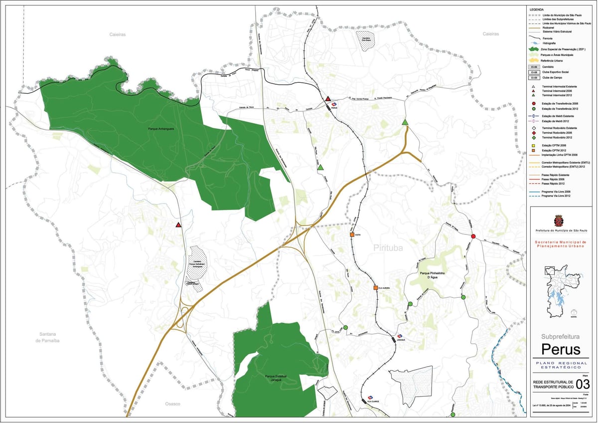 Mapa Perus São Paulo - Verejnej dopravy