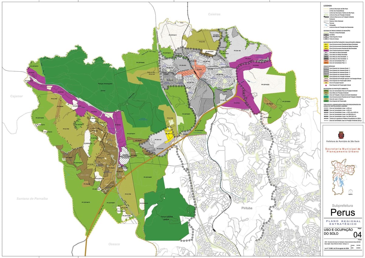 Mapa Perus São Paulo - záber pôdy