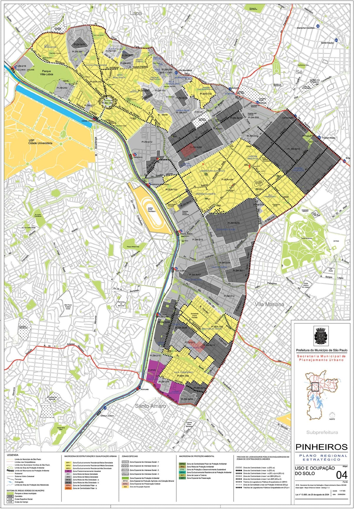 Mapa Pinheiros São Paulo - záber pôdy