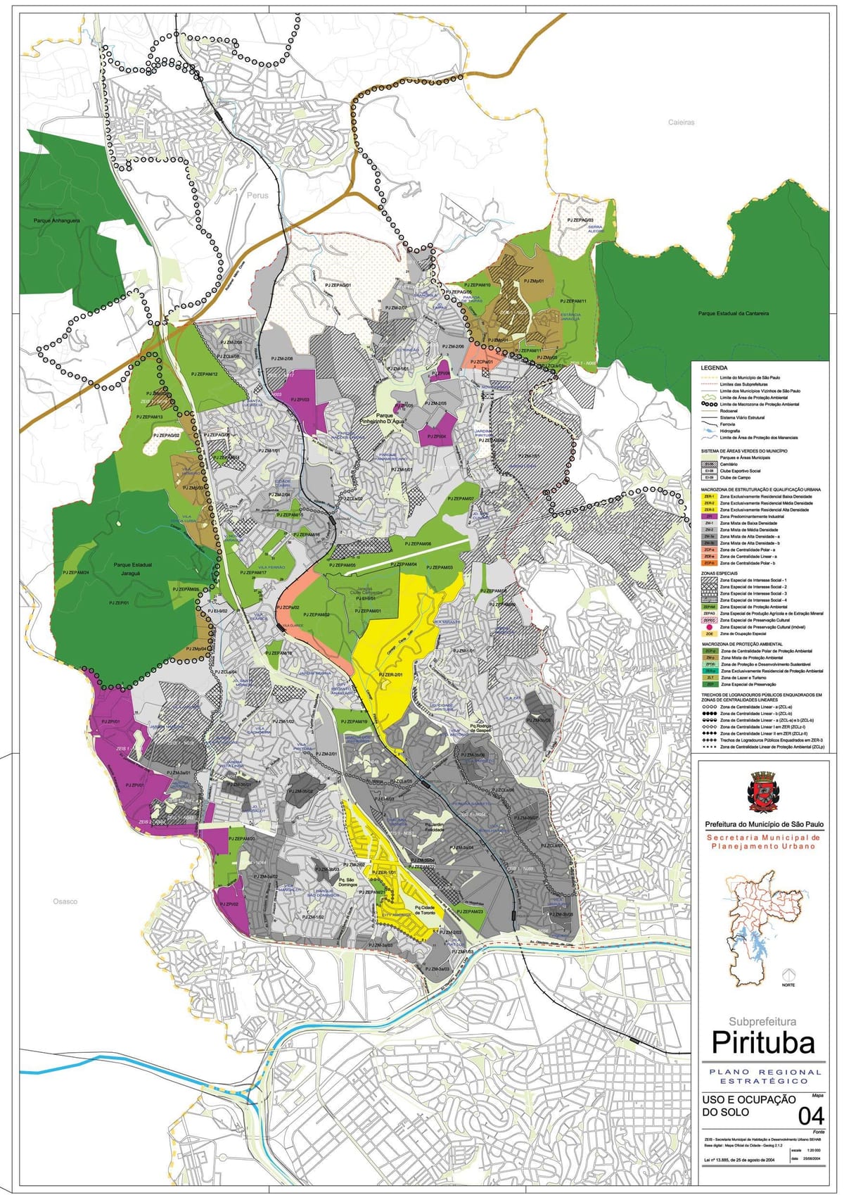 Mapa Pirituba-Jaraguá São Paulo - záber pôdy