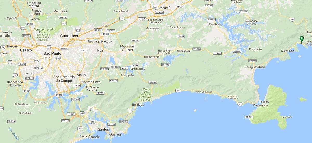 Mapa pláži Domingas Dias
