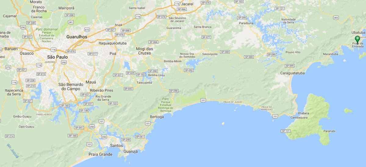 Mapa pláži Enseada