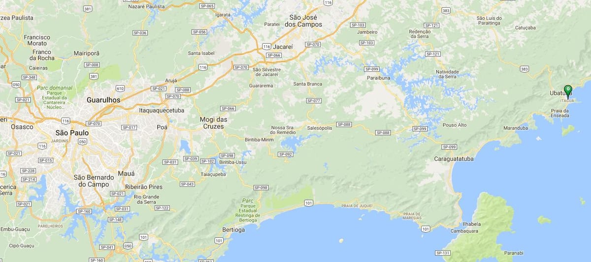 Mapa pláži Itaguá